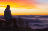 Early morning view from Krvavec mountain above Cerklje, Slovenia, down to Ljubljana and Kranj valley on early morning of 26th of December 2016.