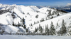 Ski touring in mountains above around Soriska Planina above Bohinjska Bistrica, Slovenia.
