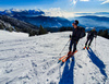 Ski touring in mountains above Jesenice, Slovenia.