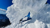 Ski touring in mountains above Jesenice, Slovenia.