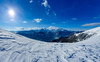 Ski touring in mountains above Jesenice, Slovenia.