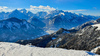 Ski touring in mountains above Jesenice, Slovenia.