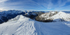 Ski touring in mountains above Gozd Martuljek, Slovenia. Beautiful views can been enjoyed from top of Trupejevo Poldne, Lepi vrh and Ojstri vrh mountains, located in backcountry above Gozd Martuljek, Slovenia.