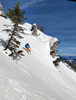 Ski touring in mountains above Gozd Martuljek, Slovenia. Beautiful views can been enjoyed from top of Trupejevo Poldne, Lepi vrh and Ojstri vrh mountains, located in backcountry above Gozd Martuljek, Slovenia.