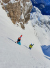 Ski touring in mountains above Ljubelj near Trzic, Slovenia.