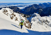 Ski touring in mountains above Ljubelj near Trzic, Slovenia.