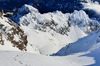 Ski touring in mountains above Ljubelj near Trzic, Slovenia.