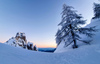 Ski touring in mountains above Ljubelj, Slovenia