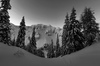 Ski touring in mountains above Ljubelj, Slovenia