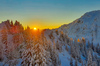 Ski touring in mountains above Ljubelj, Slovenia