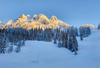 Ski touring in mountains above Ljubelj, Slovenia