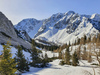 Ski touring in mountains above Ljubelj, Slovenia