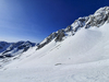 Ski touring in mountains above Ljubelj, Slovenia