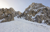 Ski touring in mountains above Ljubelj, Slovenia