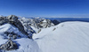 Ski touring in mountains above Ljubelj, Slovenia