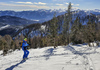 With early snow ski touring season in Julian Alps, Slovenia, started already in November. Skiers from were enjoying more then 70cm of fresh snow in perfect bluebird weather in mountains above Pokljuka, Slovenia, on 30th of November 2021.