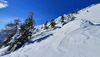 With early snow ski touring season in Julian Alps, Slovenia, started already in November. Skiers from were enjoying more then 70cm of fresh snow in perfect bluebird weather in mountains above Pokljuka, Slovenia, on 30th of November 2021.