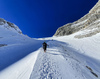 Ski tour to Jalovec and Kugy couloir above Planica and Tamar near Kranjska Gora, Slovenia