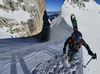 Ski tour to Jalovec and Kugy couloir above Planica and Tamar near Kranjska Gora, Slovenia