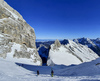 Ski tour to Jalovec and Kugy couloir above Planica and Tamar near Kranjska Gora, Slovenia