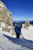 Ski tour to Jalovec and Kugy couloir above Planica and Tamar near Kranjska Gora, Slovenia