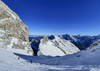 Ski tour to Jalovec and Kugy couloir above Planica and Tamar near Kranjska Gora, Slovenia