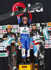 Winner Nicolien SauerBreij of Netherland (M), second placed Alexa Loo of Canada (L) and third placed Fraenzi Maegert-Kohli of Switzerland (R) celebrate their medals won in parallel giant slalom of FIS Snowbord World Cup in Kreischberg, Austria. Parallel giant slalom of FIS Snowbord World Cupwas held in Kreischberg, Austria, on 6th of January 2010.
