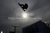 A snowboarder takes to the air competing in the training session of the FIS Snowboard Big Air World Cup and freestyle skiing show at the London Freeze Festival at Battersea Power Station, London.
