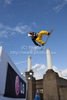 Sebastien TOUTANT CAN takes to the air during the qualification round prior of the FIS Snowboard Big Air World Cup at the London Freeze Festival at Battersea Power Station, London.
