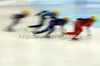 Qiuhong Liu of China, Marie Eve Drolet of Canada, Hyunsun Hwang of Korea and Lana Gehring of USA during World short track speed skating team World championships, which was held on 20th of March 2011 in Warszawa, Poland.
