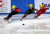 Guillaume Blais Dufour of Canada, Yuzo Takamido of Japan and Xianwei Liu of China during World short track speed skating team World championships, which was held on 20th of March 2011 in Warszawa, Poland.
