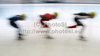 Francois Hamelin of Canada, Wenhao Liang of China, Ho Suk Lee of Korea during World short track speed skating team World championships, which was held on 20th of March 2011 in Warszawa, Poland.
