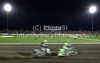 Kenneth Bjerre (DEN) and Chris Holder (AUS) during European GP Speedway Grand Prix 2011 race in Leszno, Poland. European GP Speedway Grand Prix was held on Saturday, 30th of April 2011 in Leszno, Poland.
