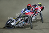 Janusz Kolodziej (POL) and Chris Harris (GBR) during European GP Speedway Grand Prix 2011 race in Leszno, Poland. European GP Speedway Grand Prix was held on Saturday, 30th of April 2011 in Leszno, Poland.
