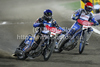Greg Hancock (USA) and Rune Holta (POL) during European GP Speedway Grand Prix 2011 race in Leszno, Poland. European GP Speedway Grand Prix was held on Saturday, 30th of April 2011 in Leszno, Poland.

