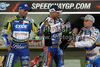 Tomasz Gollob (POL), Nicki Pedersen (DEN) and Emil Sayfutdinov (RUS) during European GP Speedway Grand Prix 2011 race in Leszno, Poland. European GP Speedway Grand Prix was held on Saturday, 30th of April 2011 in Leszno, Poland.
