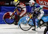 Guenther Bauer of Germany and Jan Klatovsky of Czech Republic during FIM Icespeedway World Championship GP at the Roundcourse in Assen, Netherlands on 2014/03/09.
