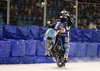 Guenther Bauer of Germany during FIM Icespeedway World Championship GP at the Roundcourse in Assen, Netherlands on 2014/03/09.

