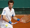 Andy Murray (GBR) in action during the first round doubles match between F. Cermak and M Mertinak vs R Hutchins and A Murray at the ATP Monte Carlo Masters tennis tournament held in the Monte Carlo Country Club, Monaco, between from the 12th to the 18th April.
