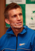 Jarkko Nieminen during press conference and team presentation before tennis Davis Cup match between Slovenia and Finland. Press conference and team presentation was held in Tivoli Arena in Ljubljana, Slovenia, on Tuesday, 1st of March 2011.
