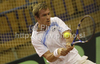 Gregor Zemlja of Slovenia during match of Davis Cup between Slovenia and Finland. Match between Jarkko Nieminen of Finland and Gregor Zemlja of Slovenia was held in Tivoli Arena in Ljubljana, Slovenia, on Friday, 4th of March 2011.
