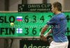 Jarkko Nieminen during match of Davis Cup between Slovenia and Finland. Match between Jarkko Nieminen of Finland and Gregor Zemlja of Slovenia was held in Tivoli Arena in Ljubljana, Slovenia, on Friday, 4th of March 2011.
