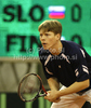 Harri Heliovaara of Finland during match of Davis Cup between Slovenia and Finland. Match between Harri Heliovaara of Finland and Blaz Kavcic of Slovenia was held in Tivoli Arena in Ljubljana, Slovenia, on Friday, 4th of March 2011.
