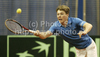 Harri Heliovaara of Finland during doubles match of Davis Cup between Slovenia and Finland. Match between Jarkko Nieminen and Harri Heliovaara of Finland, and Gregor Zemlja, and Luka Gregorc of Slovenia was held in Tivoli Arena in Ljubljana, Slovenia, on Saturday, 5th of March 2011.
