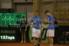 Jarkko Nieminen (L) and Harri Heliovaara of Finland (R) during doubles match of Davis Cup between Slovenia and Finland. Match between Jarkko Nieminen and Harri Heliovaara of Finland, and Gregor Zemlja, and Luka Gregorc of Slovenia was held in Tivoli Arena in Ljubljana, Slovenia, on Saturday, 5th of March 2011.
