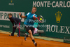 Jarkko Nieminen (FIN) in action during the second round match between Rafael Nadal (ESP) and Jarkko Nieminen (FIN)  at the ATP Monte Carlo Masters tennis tournament held in the Monte Carlo Country Club, Monaco..
