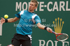 Jarkko Nieminen (FIN) in action during the second round match between Rafael Nadal (ESP) and Jarkko Nieminen (FIN)  at the ATP Monte Carlo Masters tennis tournament held in the Monte Carlo Country Club, Monaco..
