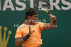 Rafael Nadal (ESP)  in action during the second round match between Rafael Nadal (ESP) and Jarkko Nieminen (FIN)  at the ATP Monte Carlo Masters tennis tournament held in the Monte Carlo Country Club, Monaco..
