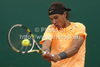 Rafael Nadal (ESP) in action during the second round match between Rafael Nadal (ESP) and Jarkko Nieminen (FIN)  at the ATP Monte Carlo Masters tennis tournament held in the Monte Carlo Country Club, Monaco..
