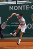 Bernard Tomic (AUS)  in action during the second round match between Bernard Tomic (AUS) and Alexandr Dolgopolov (UKR)  at the ATP Monte Carlo Masters tennis tournament held in the Monte Carlo Country Club, Monaco..
